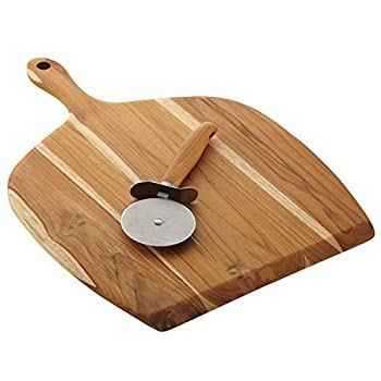 【中古】【輸入品・未使用】Anolon Pantryware チークウッド ピール ピザカッターセット 2ピース ミディアム 木製