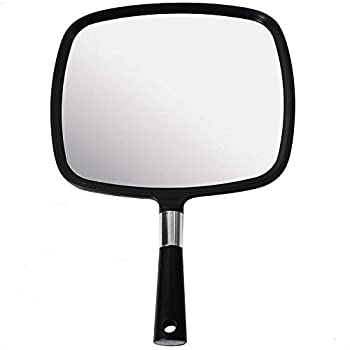 【中古】【インポート品・未当て嵌める】Mirrorvana 大型お手て鏡鑑 好いたらしいな手持ち部分付き添い人 黒いこと 携帯型手持ち鏡鑑 9in x 13in