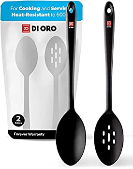 【中古】【輸入品・未使用】DI ORO シームレスシリーズ 2ピースシリコンスプーンセット - 600F 耐熱ゴム ノンスティック スロットとソリッドスプーン ミキシングとサービン