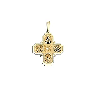 【中古】【インポート品・未当て嵌める】PicturesOnGold.com 4道のり組織宗教シュロの葉 - 1in x 1in - 益荒男14K黄色ゴールド