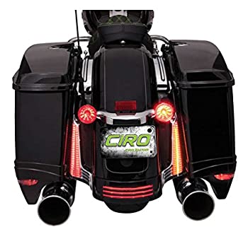 【中古】【輸入品・未使用】Ciro LEDサドルバッグフィラーパネルライト 配線アダプター付き ハーレーダビッドソン ロードグライド 2019対応 - クローム