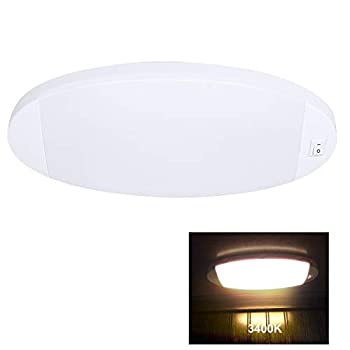 【中古】【輸入品・未使用】Facon ファッション LED 12V RV 天井 ライト スイッチ付き 長さ:9-1/4' DDS01-608 オーバル パンケーキ ライト 12 ボルト RV インテリア ライト