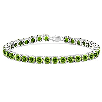 【中古】【インポート品・未当てはめる】Dazzlingrock寄せあわせ ラウンドジェムストーン レディース 庭球腕輪 スターリングしろがね色（8in）