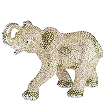 【中古】【輸入品・未使用】Keren Kopal シルバーエレファント置物 小物入れ ジュエリー収納ケース 手塗り タイ 動物 ギフトアイデア 限定版|スカイマーケットプラス