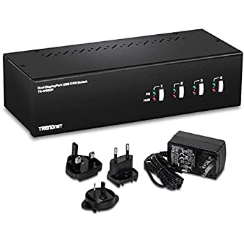 【中古】【インポート品・未当てはめる】TRENDnet 4-Port Dual Monitor DisplayPort KVM Switch with Audio%ｶﾝﾏ% TK-440DP%ｶﾝﾏ% 2-Port USB 2.0 Hub%ｶﾝﾏ% 4K UHD Resolutions Up to 3840