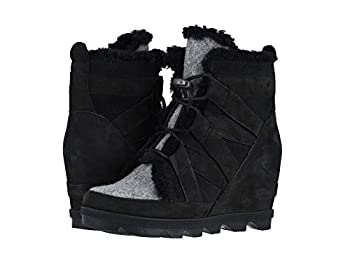 【中古】【インポート品・未当て嵌める】Sorel - レディース Joan of Arctic ウェッジII 好いたらしいな冬用ブーツ ムートンカラー付き添い人 US 大きさ: 11 色つや: 黒いこと