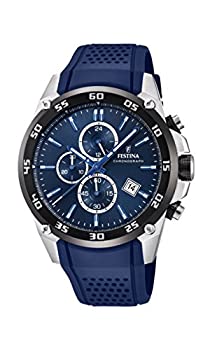 【中古】【インポート品・未当て嵌める】Festina \u0027The Originals Collection\u0027 メンズ クォーツウォッチ 青み文字盤 クロノグラフディスプレイ ブルーラバーストラップ F20330/2