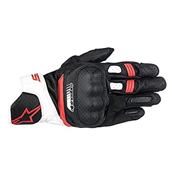 【中古】【輸入品・未使用】Alpinestars SP-5 レザーグローブ ブラック/ホワイト/レッド Sサイズ