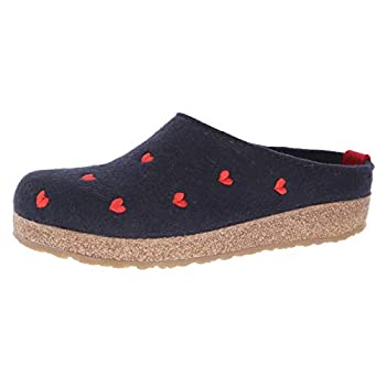 【中古】【インポート品・未当て嵌める】Haflinger Clog Grizzly Cuoricino、Med Blue 37 M EU 青み