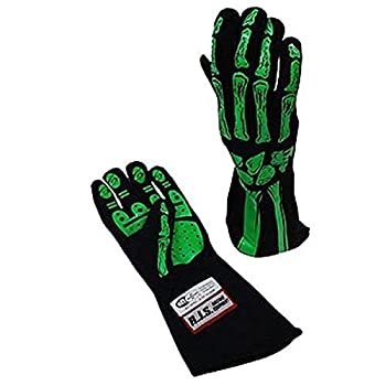 【中古】【輸入品・未使用】RJS Racing Equipmentメンズダブルレイヤースケルトングローブライムグリーン、L、1パック