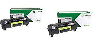 【中古】【インポート品・未当て嵌める】Lexmark 51B1000 引き返し プログラムトナーカートリッジ 2個容器に並べる MSubia MS517%ｶﾝﾏ% MS617%ｶﾝﾏ% MXGY MX517%ｶﾝﾏ% MX617