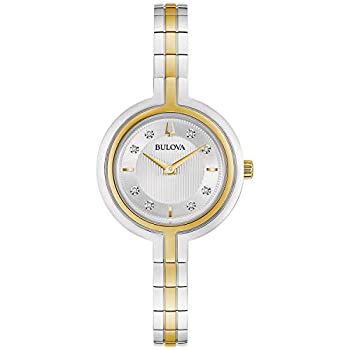 【中古】【インポート品・未当て嵌める】Bulova Classic98P193レディースラプソディシルバートーンステンレススチールバンドシルバークォーツダイヤル時辰儀