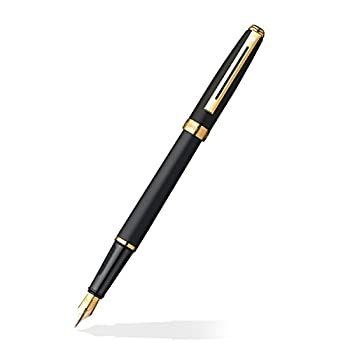 【中古】【インポート品・未当て嵌める】Sheaffer Prelude Fountain Pen Matt Black - Gold Trim 筆 (並行輸入品)