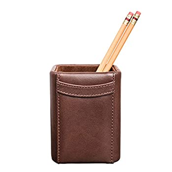 【中古】【輸入品・未使用】Dacassoチョコレートブラウンレザーペンシルカップ