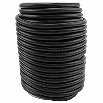 【中古】【輸入品・未使用】CleverDelights ブラックソリッドラバーコード - 30フィート - 8mm (5/16インチ) ラウンド - クラフトビーズジュエリーネックレス