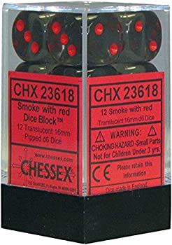 【中古】【輸入品・未使用】[Chessex]Chessex Translucent 16mm d6 Smoke w/Red Dice Block 12 pipped dice 23618 [並行輸入品]｜スカイマーケットプラス 8,424円