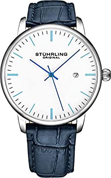 【中古】【インポート品・未当て嵌める】Stuhrling メンズ寄せ合わせ 3997Z ウオッチ 一風変わった メンズ カーフスキンレザーストラップ 御召しもの+心地好いひな型 アナログ時辰儀文字記号盤
