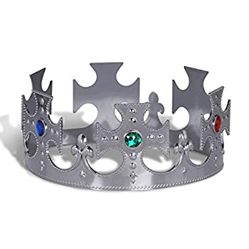 【中古】【輸入品・未使用】Plastic Jewelled King's Crown (silver) Party Accessory (1 count) (1/Pkg)｜スカイマーケットプラス