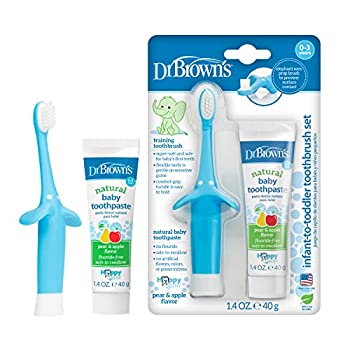 【中古】【インポート品・未当て嵌める】Dr. Brown\u0027s Infant Toothbrush and Toothpaste Combo Pack%ｶﾝﾏ% Blue%ｶﾝﾏ% 1.4 Ounce by Dr. Brown\u0027s [並行輸入品]