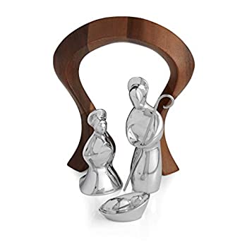【中古】【輸入品・未使用】Nambe Alloy and Acacia Wood 4 Piece Miniature Nativity Scene