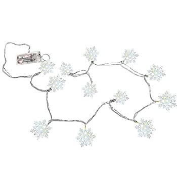 【中古】【インポート品・未当て嵌める】BANBERRY DESIGNS クリスマスガーランド 点火装置付き添い人 - 12個の真っ白いブリキの雪のたま物点火装置 - 蓄電池生存期間200第四次元以上