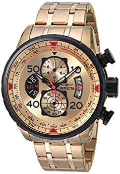 【中古】【輸入品・未使用】[インビクタ] 腕時計 Aviator 石英 48mm ケース ゴールド ステンレス鋼ストラップ ゴールドダイヤル 17205 メンズ 正規輸入品