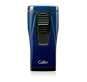 【中古】【輸入品・未使用】ColibriモナコTriple炎ライター???ブルーカーボンファイバー印刷