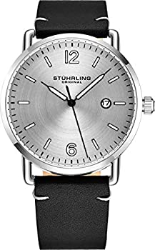 【中古】【インポート品・未当て嵌める】Stuhrling オリジナルメンズウォッチレザーまたはブレスレットウォッチバンド しろがね色文字盤逢い引きミニマリストスタイル38粍入れもの ? 3901メン