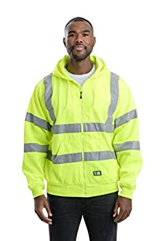 【中古】【輸入品・未使用】Berne Apparel HVF021YWR480 48''/X-Large Regular Hi-Visibility Thermal Lined Hooded Sweatshirt - Yellow