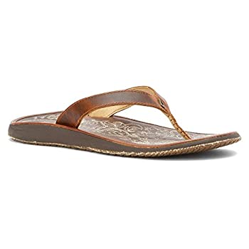 【中古】【輸入品・未使用】OLUKAI Paniolo Natural/Natural Womens Leather Sandals - 7