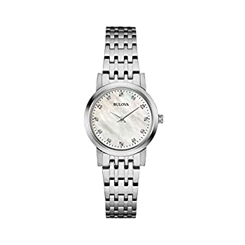 【中古】【インポート品・未当て嵌める】Bulova Women\u0027s Diamond Gallery 96P175 Silver Stainless-Steel Quartz Dress Watch