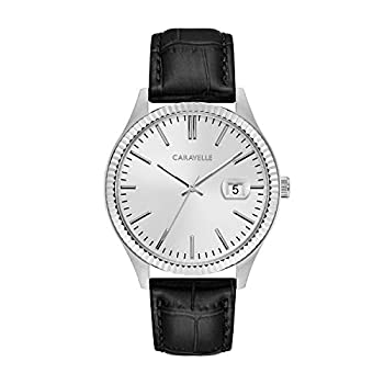 【中古】【インポート品・未当て嵌める】Caravelle by Bulova Men \u0027sレザーストラップドレスウオッチ