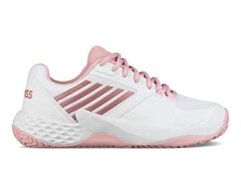 【中古】【輸入品・未使用】K-Swiss Aero Court レディース テニスシューズ (ホワイト/コーラルブラッシュ/メタリックローズ、5.5)