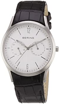 【中古】【インポート品・未当て嵌める】BERING MEN\u0027S 40MM BLACK LEATHER BAND STEEL CASE QUARTZ ANALOG WATCH 11839-404