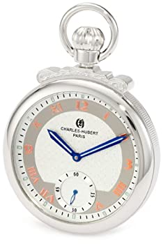 【中古】【インポート品・未当て嵌める】Charles-Hubert%ｶﾝﾏ% Paris 3873-W Classic Collection Polished Finish Open Face Mechanical Pocket Watch