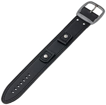 【中古】【輸入品・未使用】Hadley-Roma メンズ MSM912RA-180 18mm ブラック 本革腕時計ベルト 18 ブラック