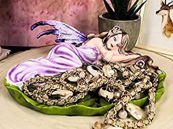 【中古】【輸入品・未使用】Ebros Under The Starry Night ラベンダー 妖精 スリーピング オン リリーパッド ソープディッシュ 置物 ジュエリー 皿 プレート バニティ 装飾|スカイマーケットプラス