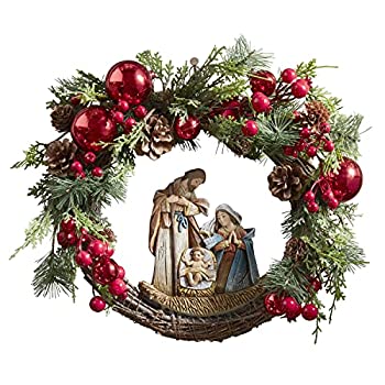 【中古】【輸入品・未使用】Autom 人工植木 クリスマス 聖家族 キリスト降誕 ドア用 15インチ