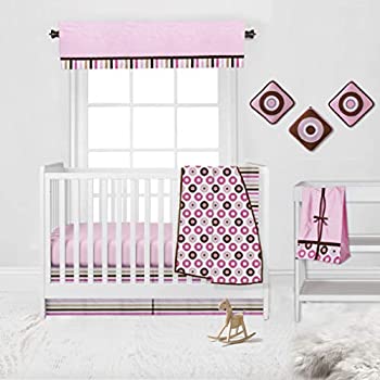 【中古】【インポート品・未当て嵌める】Mod Dots/Strps Pink 9pc Crib Set by Bacati