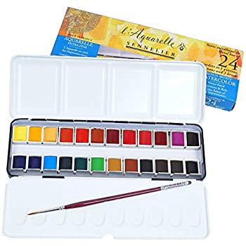 【中古】【輸入品・未使用】Sennelier　L'Aquarellフランス製水彩絵の具ハーフパン交換用 Set 10-131606