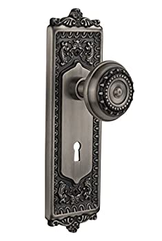 【中古】【輸入品・未使用】Nostalgic Warehouse エッグ&ダーツプレート キーホールメドウノブ ほぞ穴 アンティークピューター｜スカイマーケットプラス