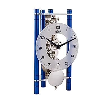 【中古】【インポート品・未当てはめる】Hermle 23025Q70721 Lakin 三角形早見表時辰儀 - 青碧とアラビア硝子の文字記号盤 \u0026 しろがね色振子