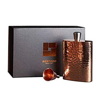 【中古】【インポート品・未当て嵌める】Sertodo Copper FLSK-ESP-4x5 Espadin Grand Daddy Flask with Funnel \u0026 Gift Box%ｶﾝﾏ% Hand Hammered 100% Pure Copper%ｶﾝﾏ% 12 薬局衡オンス その他-キッチン用品・食器・調理器具