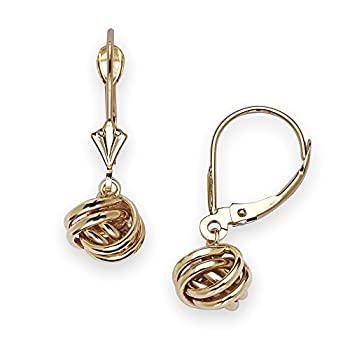 【中古】【輸入品・未使用】Jewelryweb ソリッド14Kイエローまたはホワイトゴールド光沢ドロップダングルラブノットレバーバックイヤリング(8mm x 23mm) ホワイト 66,789円