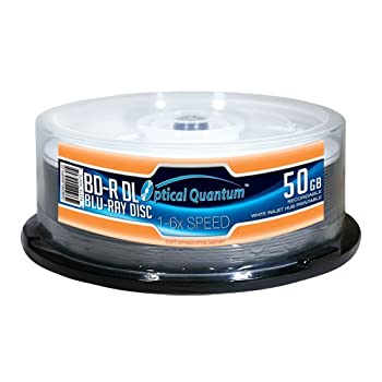 【中古】【輸入品・未使用】Optical Quantum OQBDRDL06WIPH-25 6X 50GB インクジェット印刷可能 ブルーレイ2層録画可能 ブランクメディア、25ディスクスピンドル - ホワイト