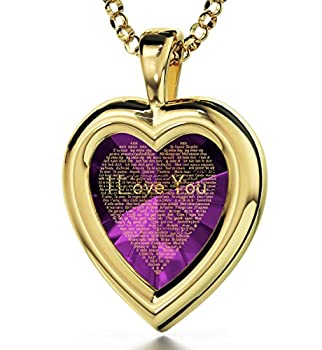 【中古】【輸入品・未使用】ゴールドメッキハートペンダントI Love Youネックレス120言語で内接24?Kゴールドon CZ、18?%ﾀﾞﾌﾞﾙｸｫｰﾃ%ゴールドFilled