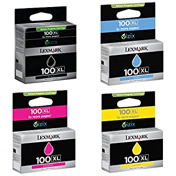 【中古】【インポート品・未当て嵌める】Lexmark 100XL Bundle of Black Cyan%ｶﾝﾏ% Magenta%ｶﾝﾏ% Yellow Genuine Inkjet Cartridges by Lexmark