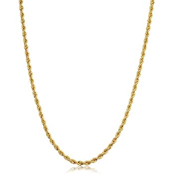 【中古】【輸入品・未使用】男性または女性用10?Kイエローゴールド2.6?MMロープチェーンネックレス