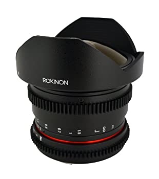 【中古】【輸入品・未使用】Rokinon rkhd8mv-c HD 8?mm T / 3.8魚眼レンズ固定レンズfor Canon with de-clicked絞りand Removable hoodwide-angleレンズ
