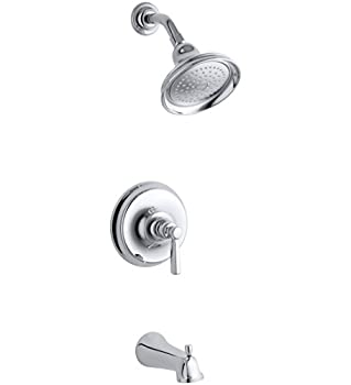 【中古】【輸入品・未使用】Kohler TS10582-4-CP Bancroft Rite-Temp浴槽とシャワーバルブトリム、金属レバーハンドル、スリップフィットスパウト、2.5gpmシャワーヘッド。